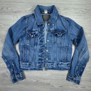 Levi's Women's Denim Trucker Jacket Medium Wash Blue Small 100% Cotton Jean Coat
